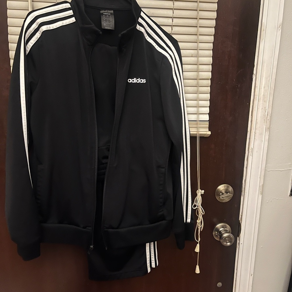 adidas Black Jacket with White 3-Stripes
